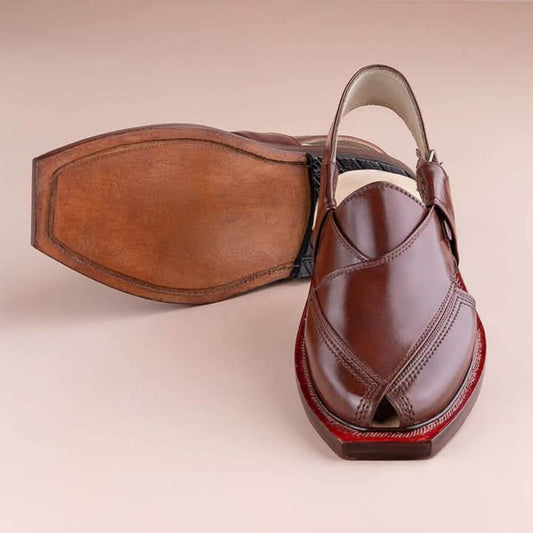 StepIn ® N173 Norozi DG Khan Chappal Red colour Premium Leather Sole