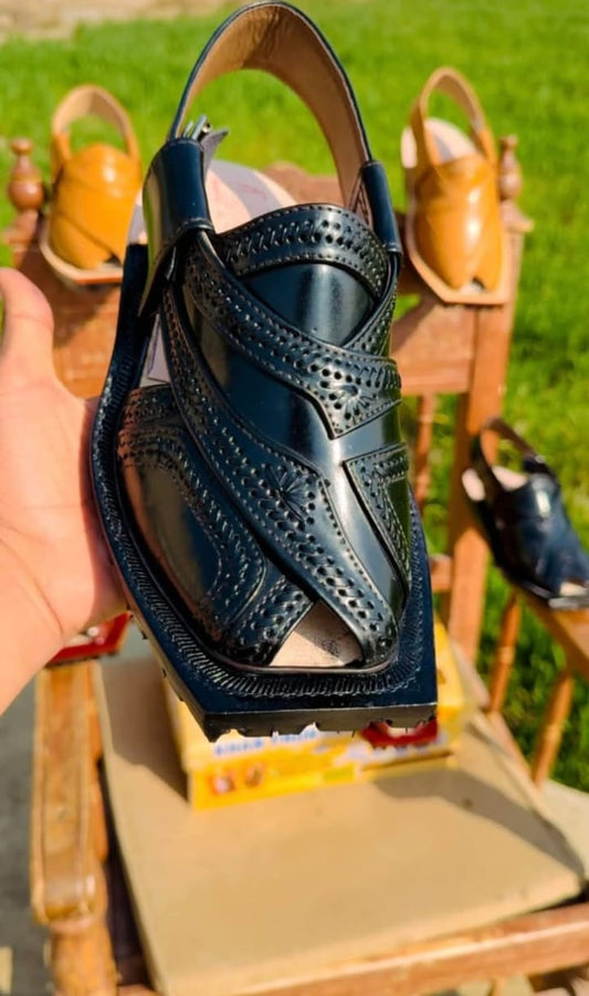 StepIn ® N177 Black Markhor Norozi Chappal